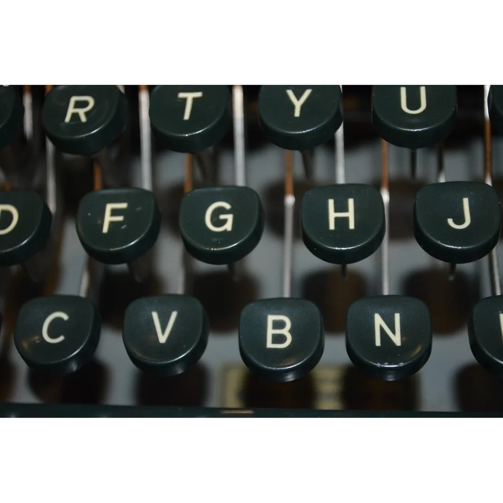 Vintage Royalite Typewriter Working Portable Manual Green Keys Mid Century Retro